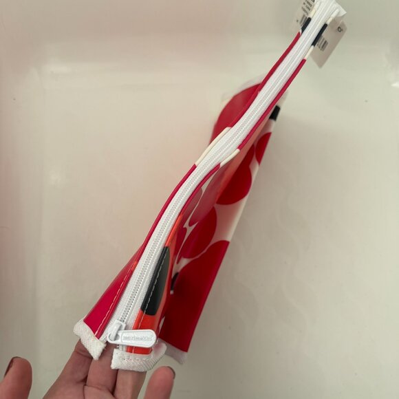 NWT MARIMEKKO Red White Unikko Poppy Cosmetic Bag Pouch - Picture 9 of 12